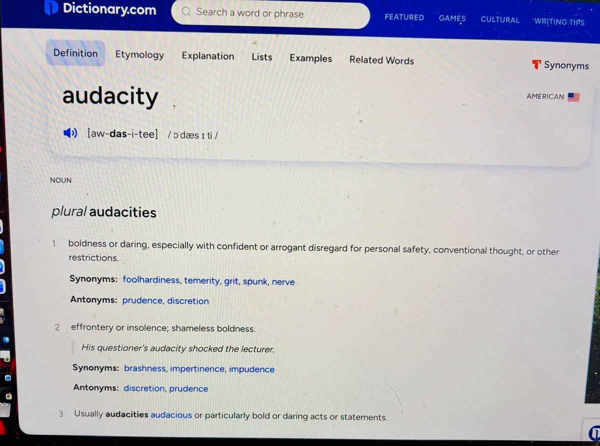 Welcome to The Audacity