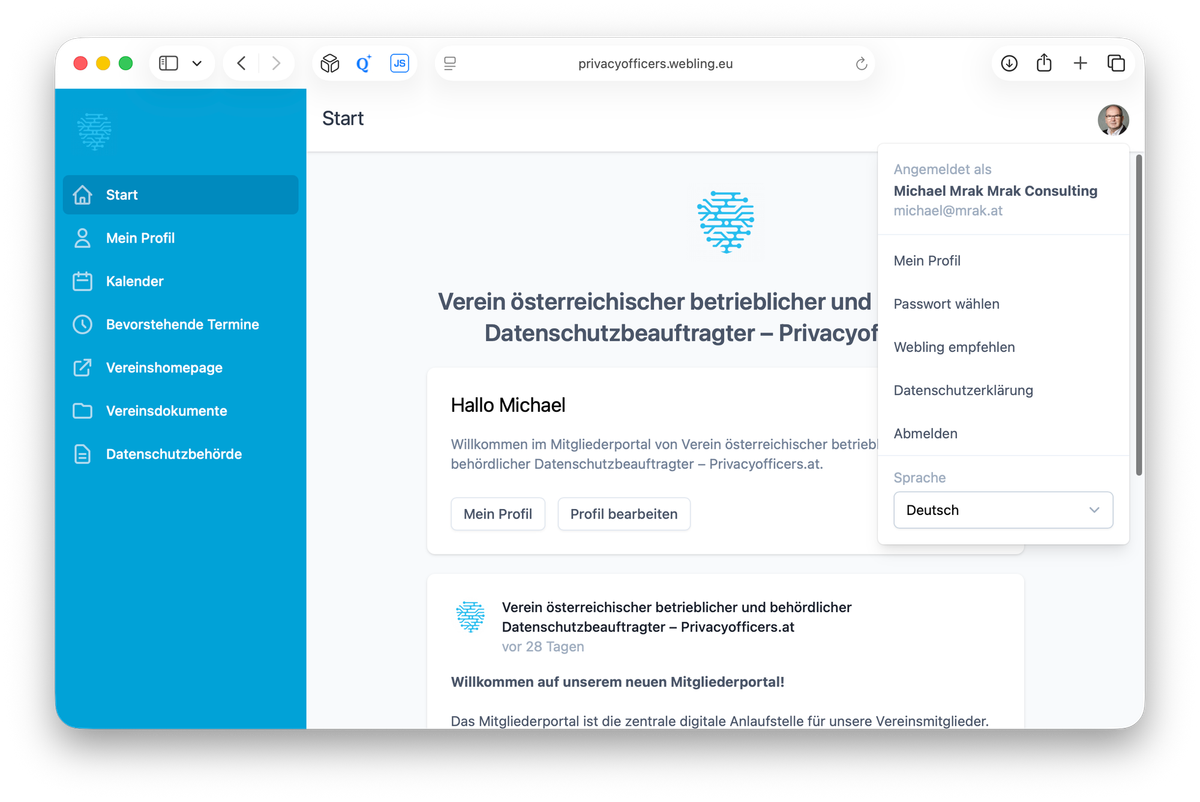 Mitgliederportal aktivieren