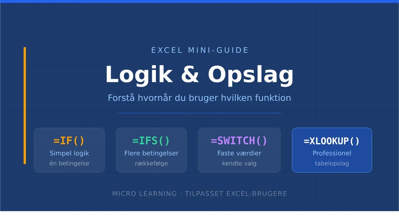 Mini-guide · IF · IFS · SWITCH · XLOOKUP