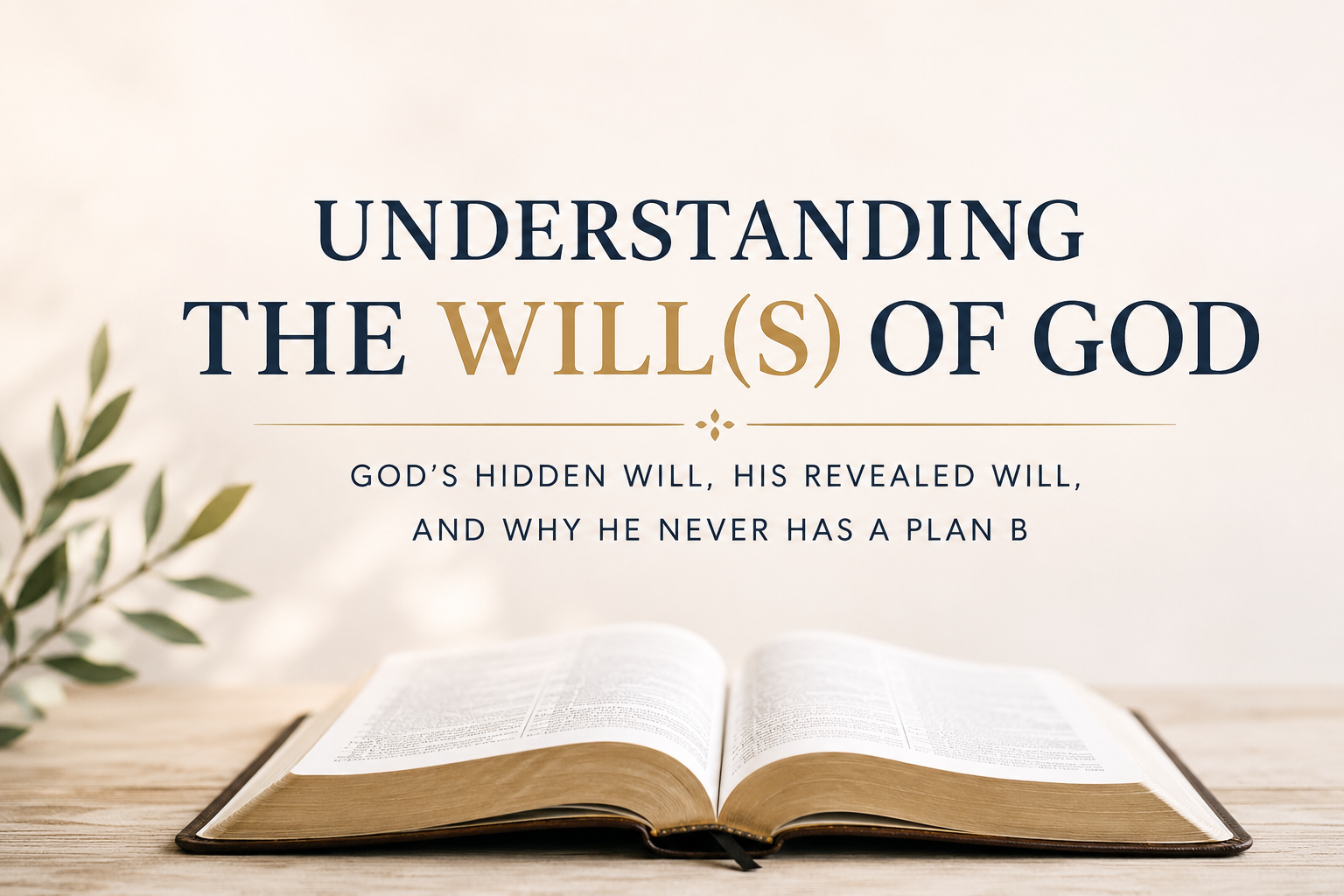 Beginning to Understand God's Will... Does God Have a Plan B?