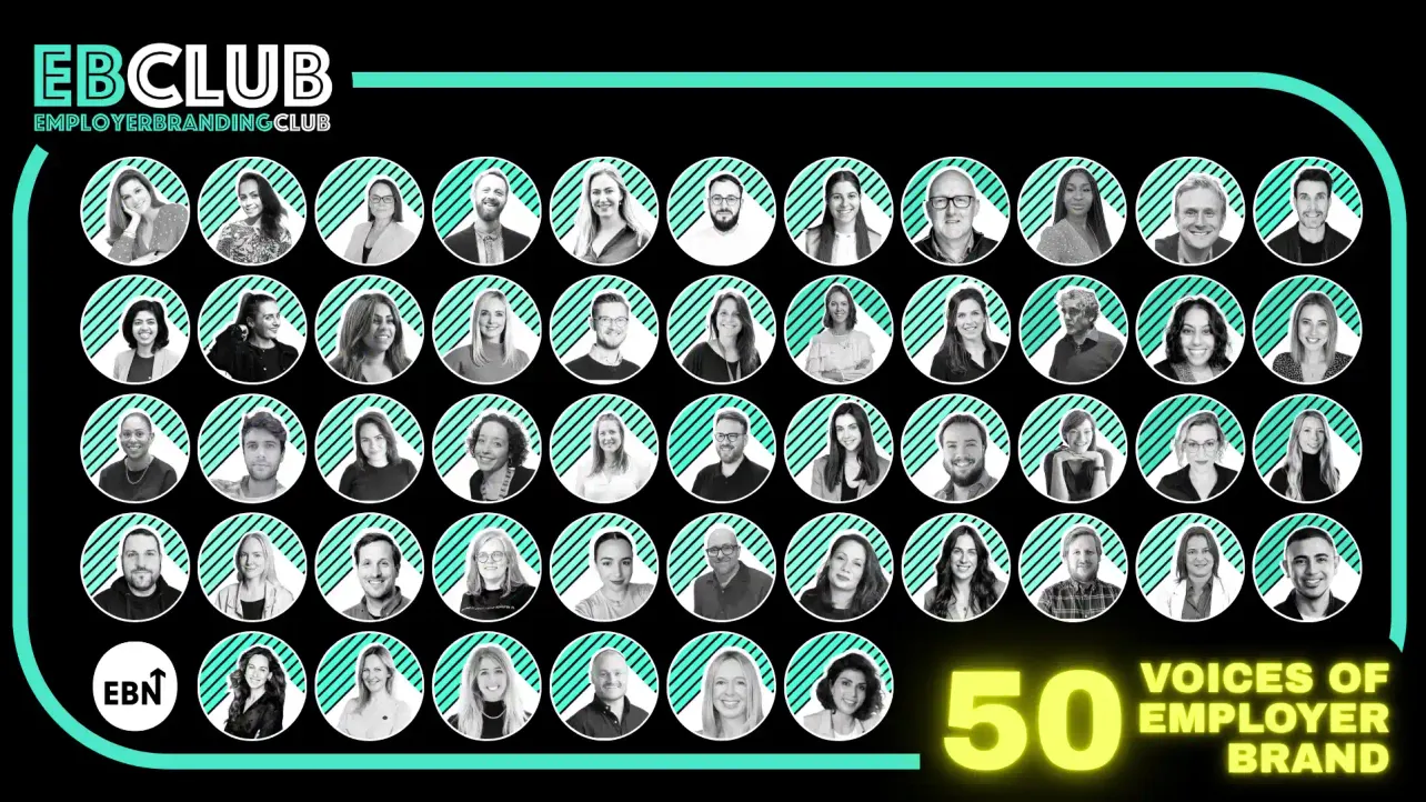 EBClub 50 Voices of Employer Brand: grid of 50 headshots celebrating employer branding and talent acquisition professionals