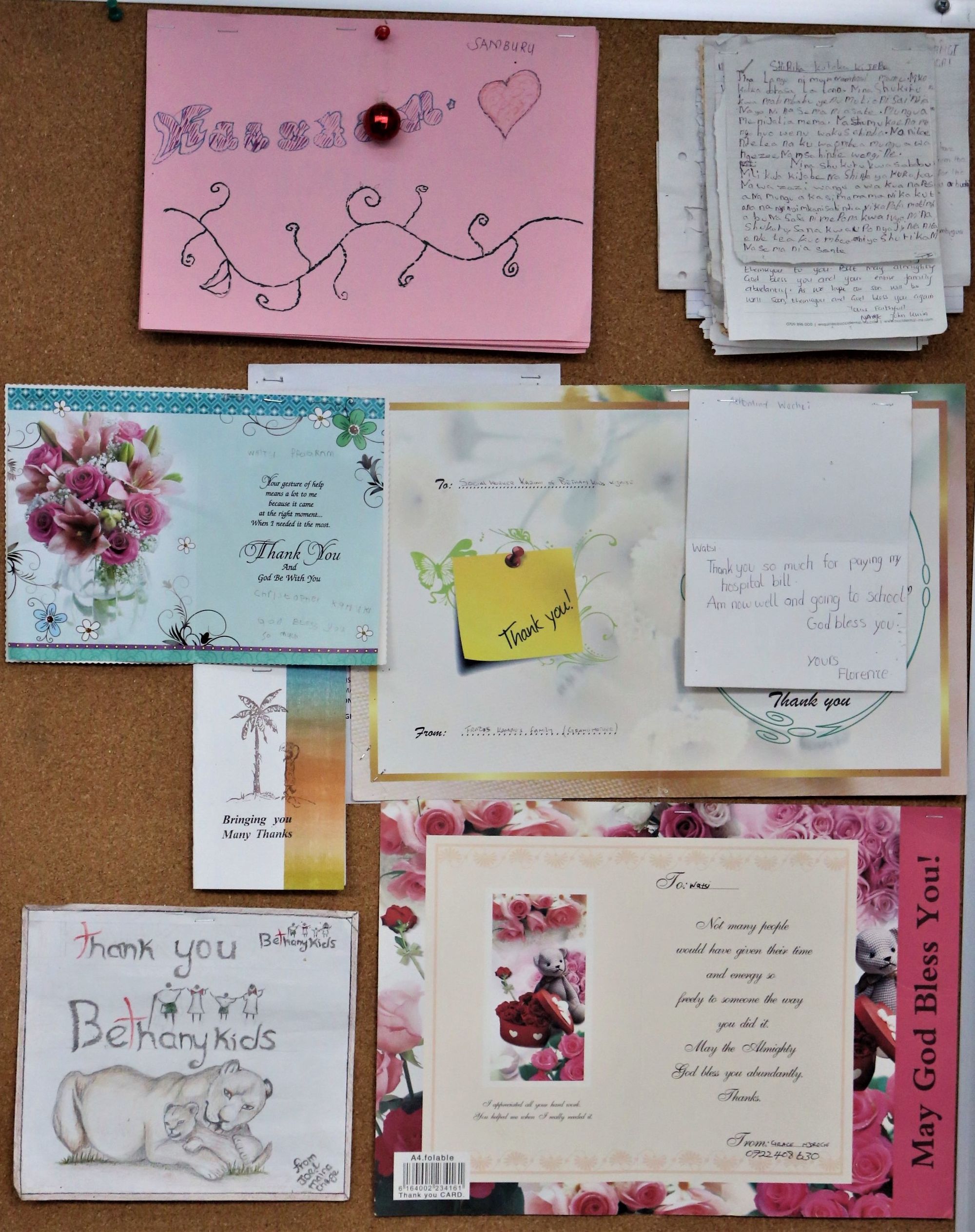 Cards from Watsi Patients