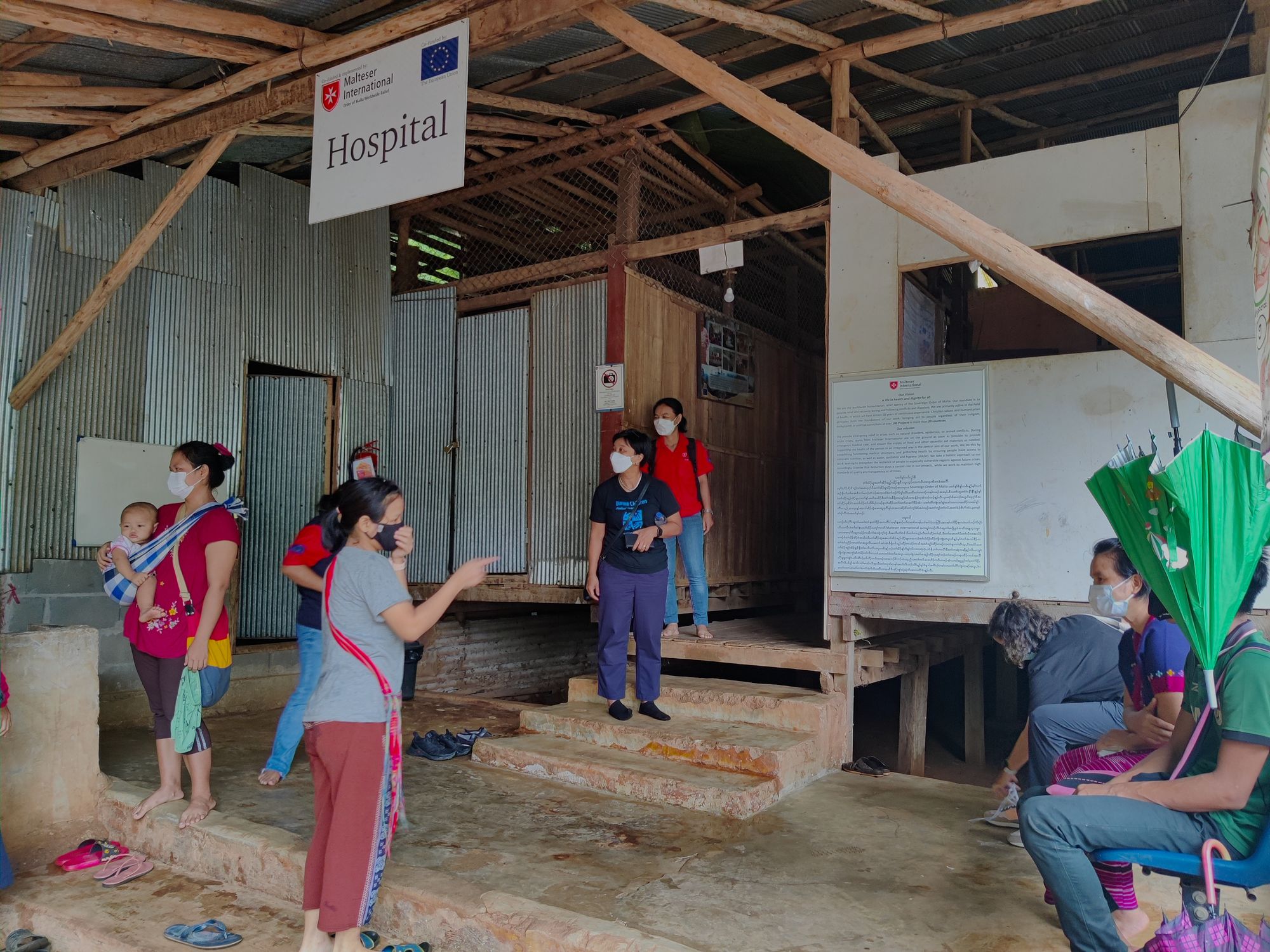 It is housed in breeze-block construction on a bare mud and patchy concrete floor with a tin roof that tends to leak in the rainy season, which we are in now. 