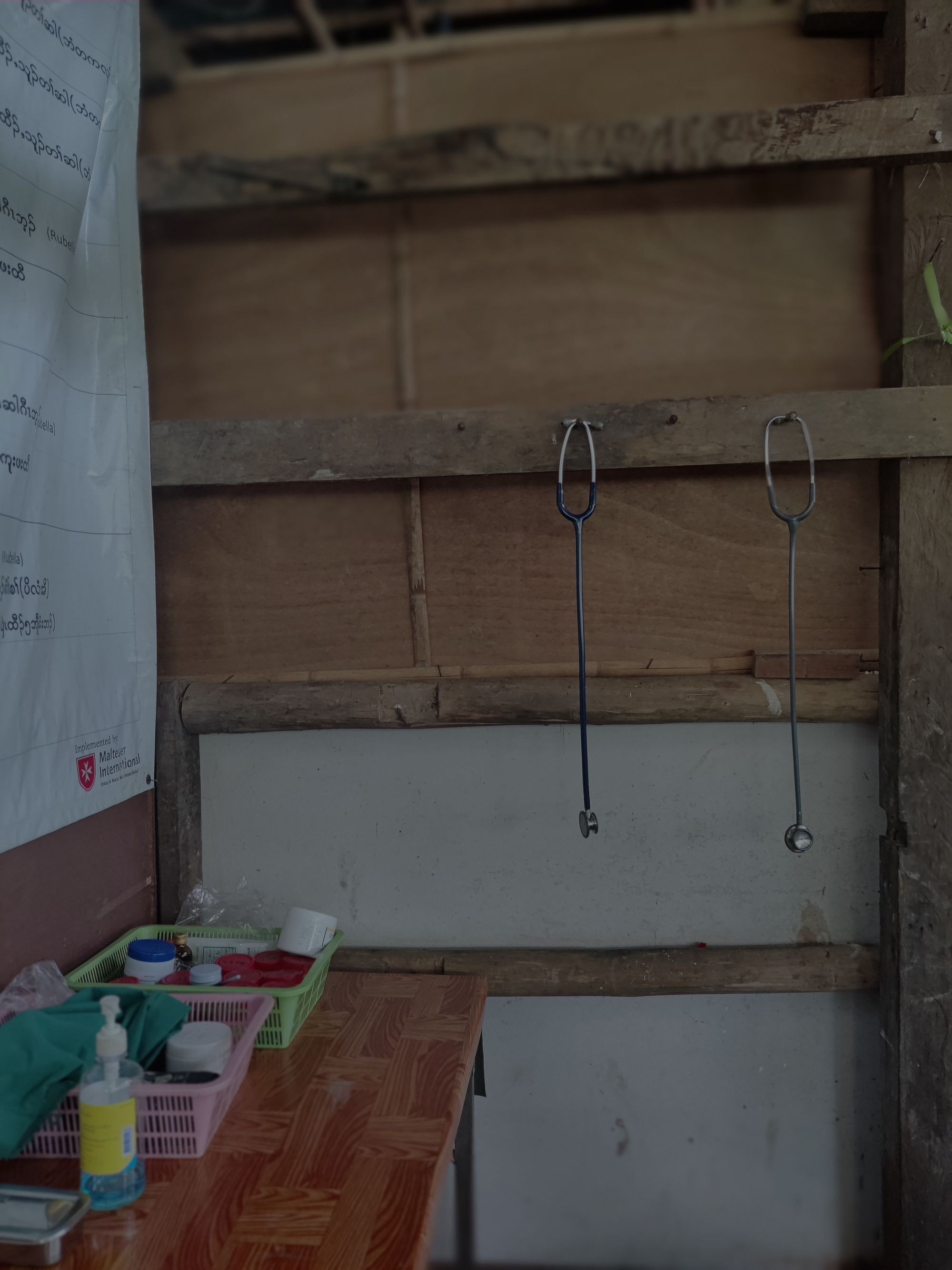 Stethoscope hanging in the hospital