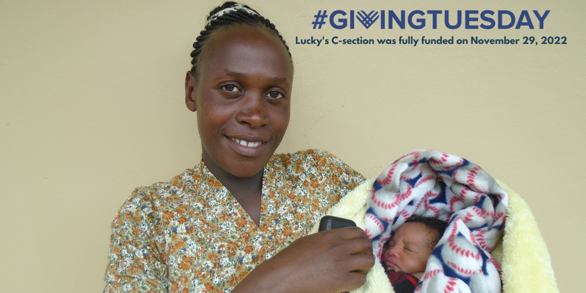 Lucky, a 32-year-old farmer from uganda and a Watsi patient with her new born baby girl