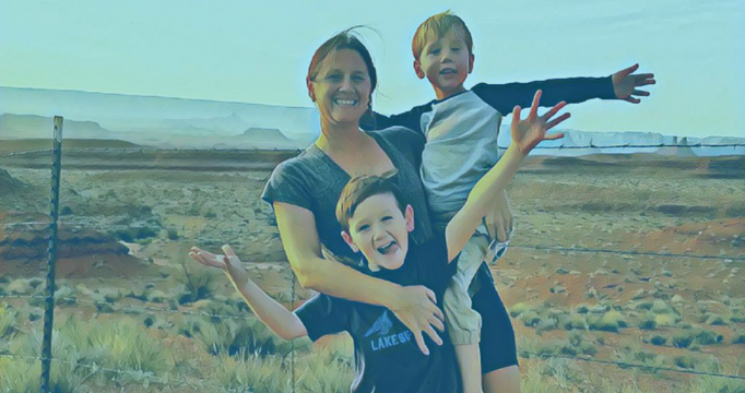 Image of Mackinnon with her kids