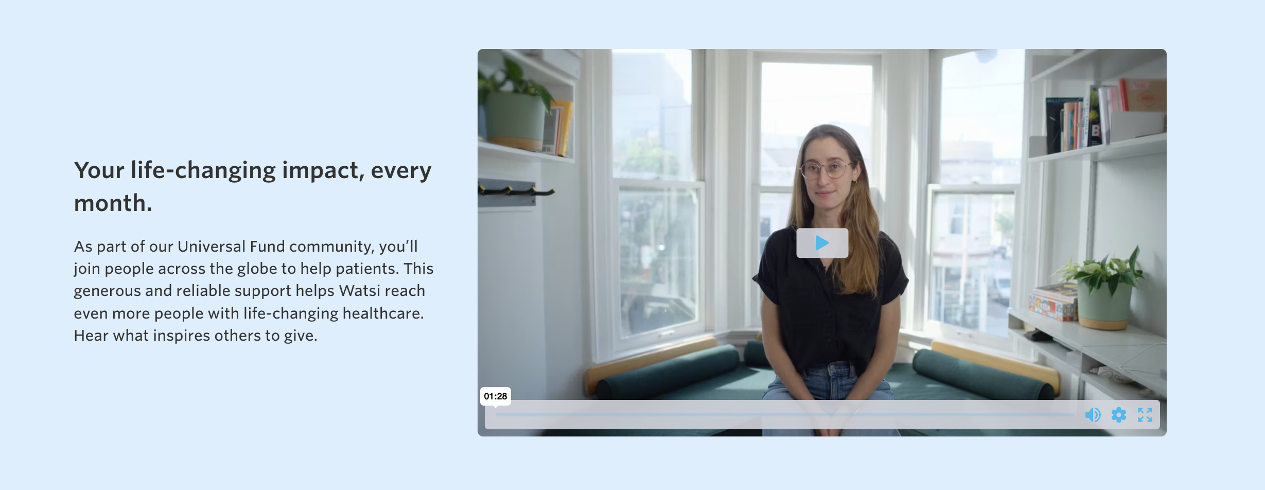 Video of Watsi's universal fund members