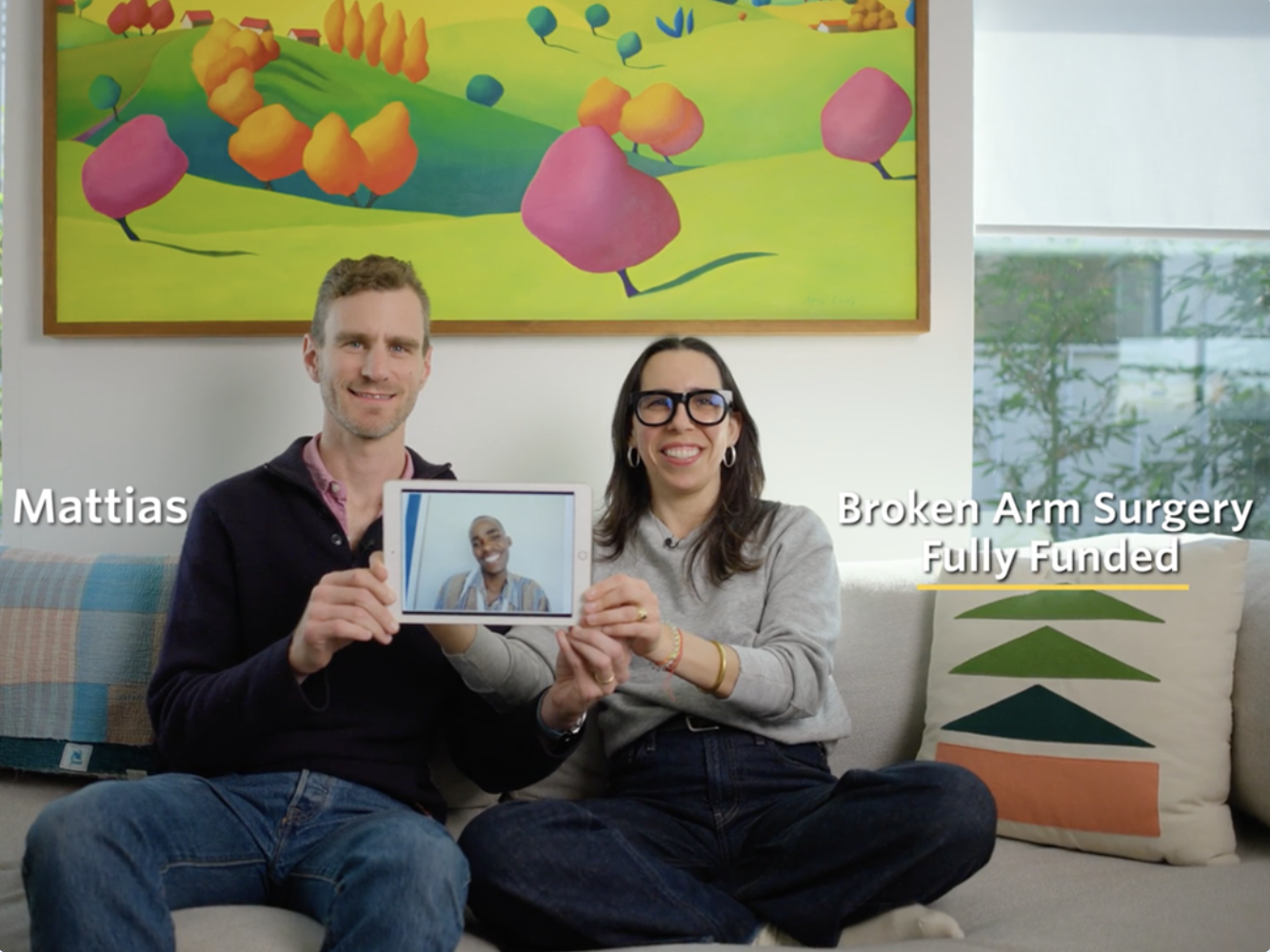 Video of Andrew and Danya sharing their monthly donor journey with Watsi.