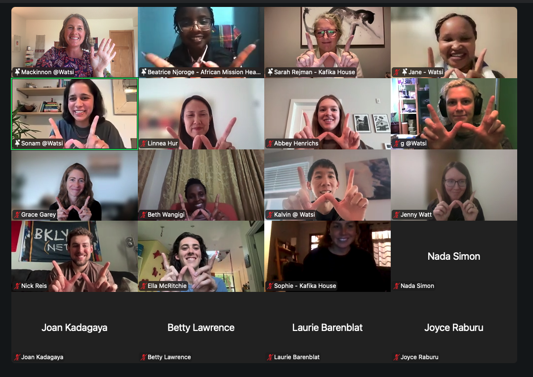 Group photo from a volunteer gathering hosted by Team Watsi in June 2026, featuring a special AMA with our medical partners in Africa.