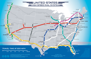 U.S. high speed rail map