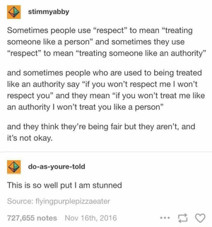 Respect and authority