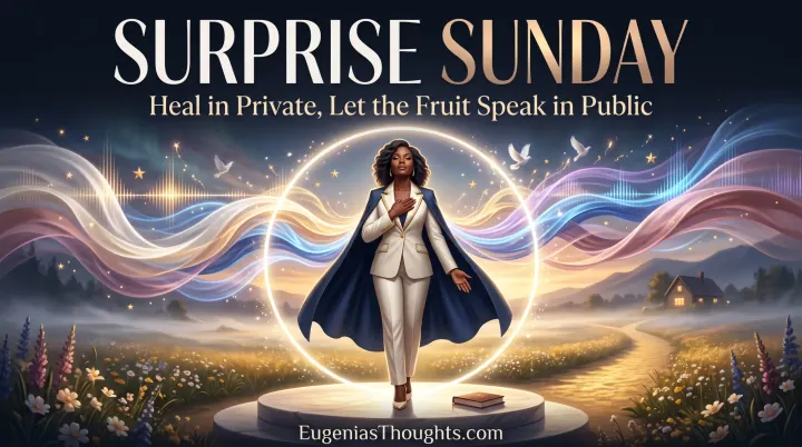 A woman in white stands in a glowing circle of frequency waves as doves and stars rise above a sunrise path, symbolizing private healing and peace.