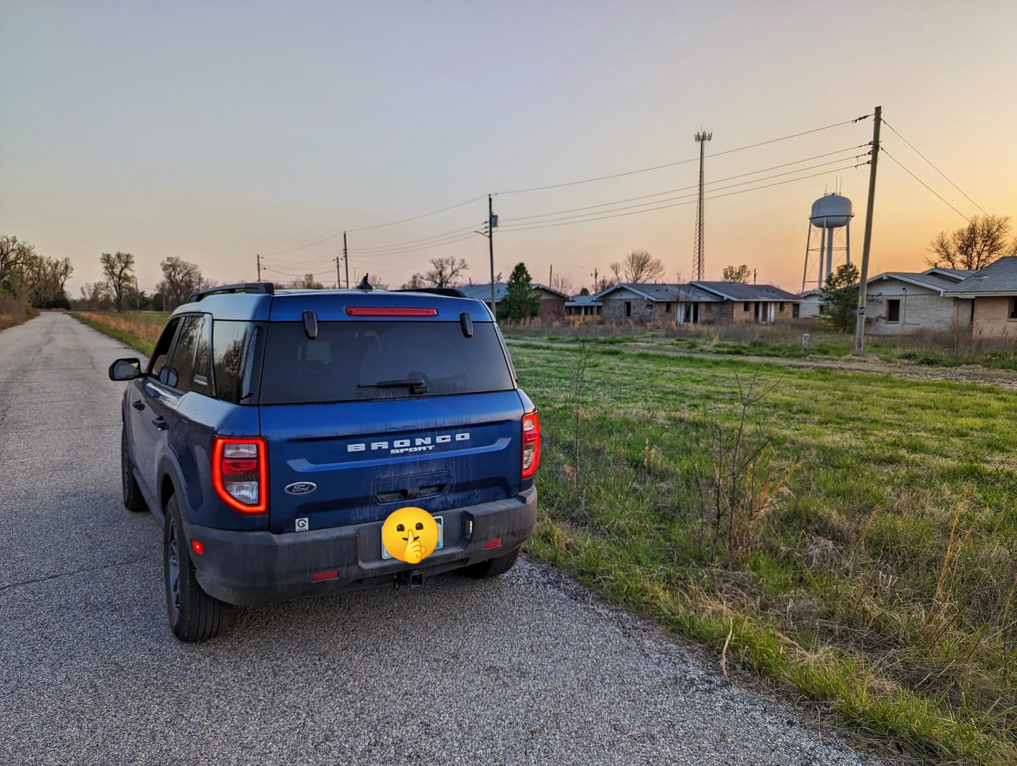 My Ford Bronco Sport parked on the outskirts of downtown Picher, Oklahoma.