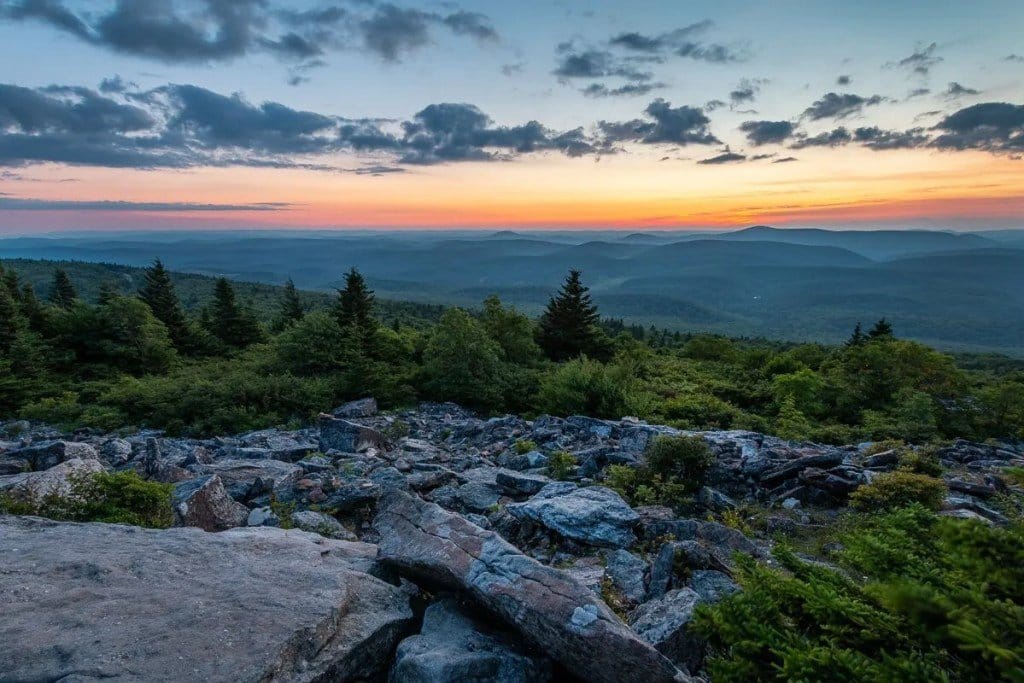 The sunset from Spruce Knob, Monongahela National Forest, West Virginia.