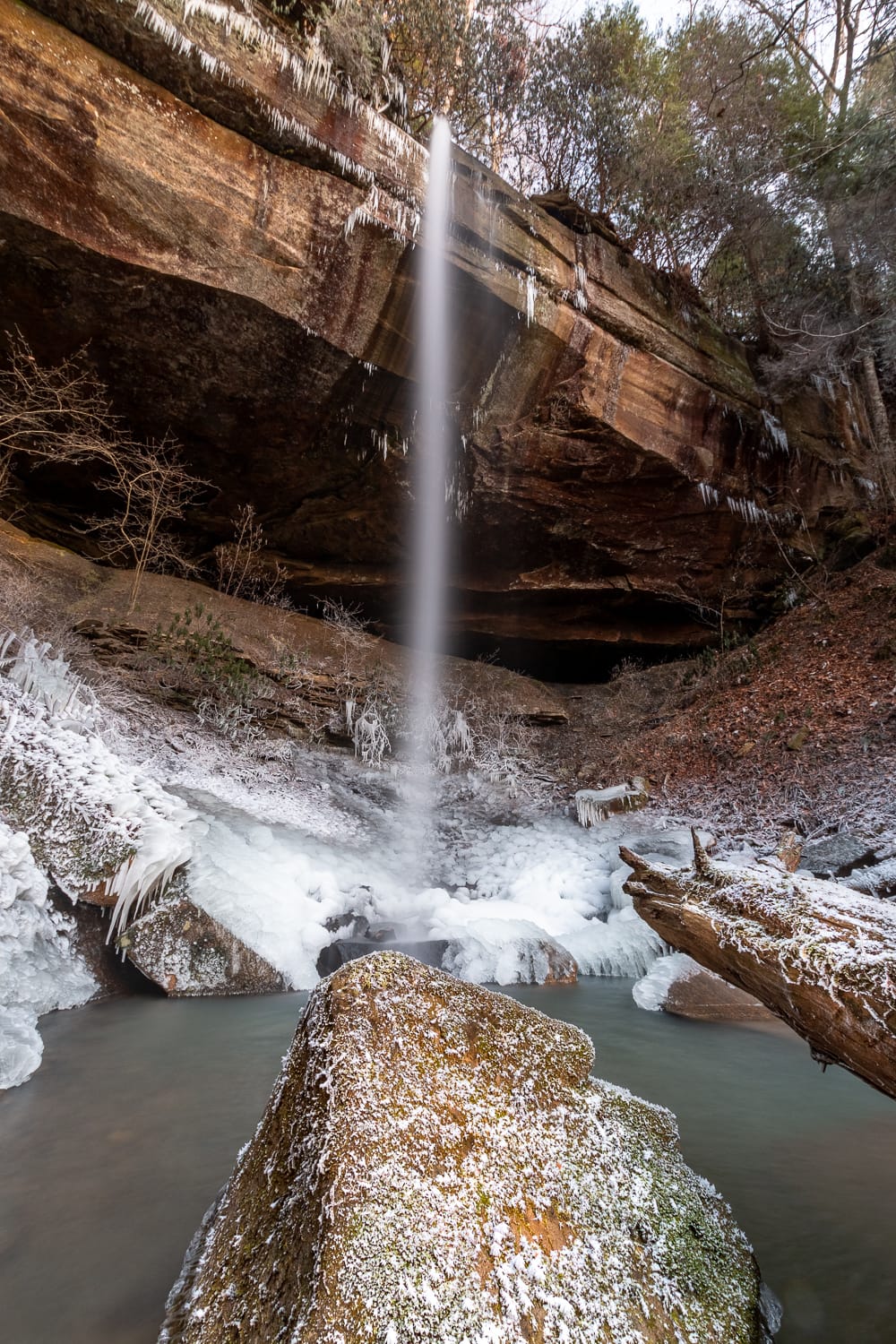 An Icy Red River Gorge Waterfall, Kentucky