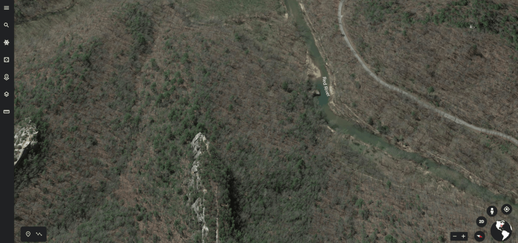 An example of satellite imagery provided by Google Earth.