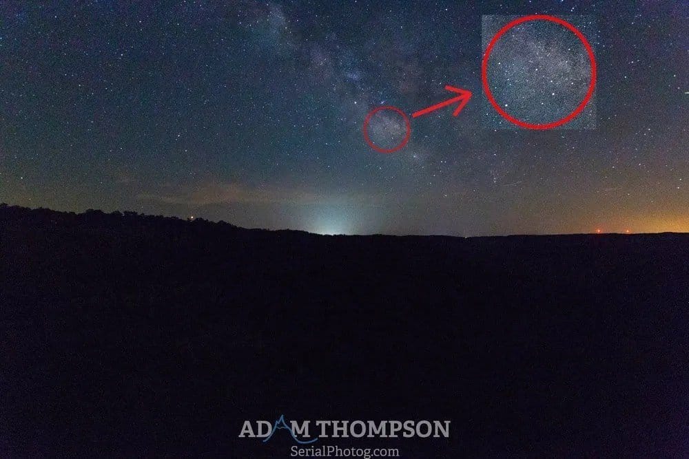 An example of the high noise you can get in a Milky Way image without stacking.