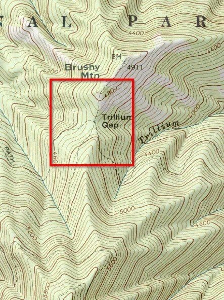 An example of a mountain pass in The Great Smoky Mountains.
