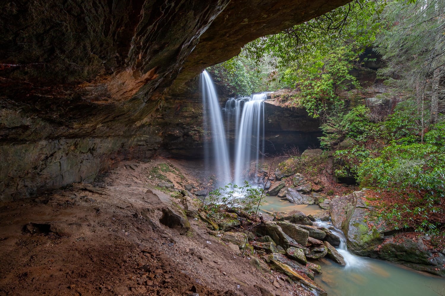Pine Island Double Falls, Daniel Boone National Forest, Kentucky.