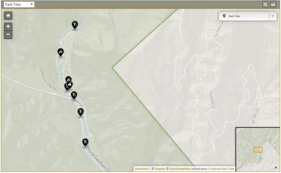 An example of a typical recreation map