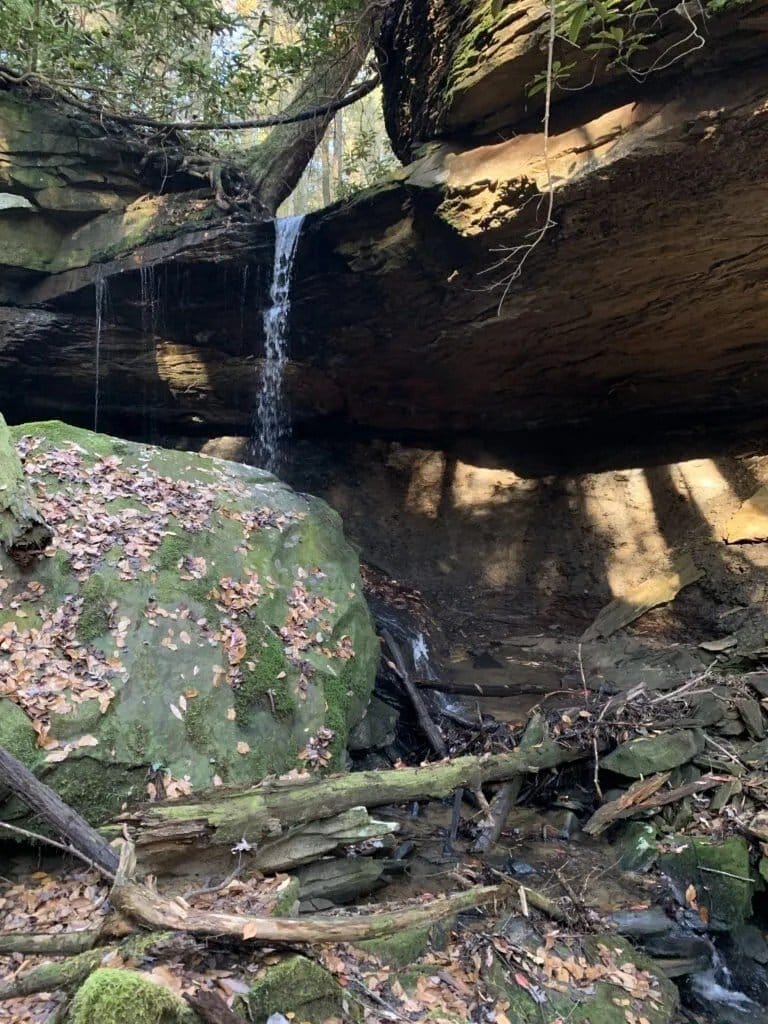 A significant off-trail waterfall in the Daniel Boone National Forest, Kentucky.