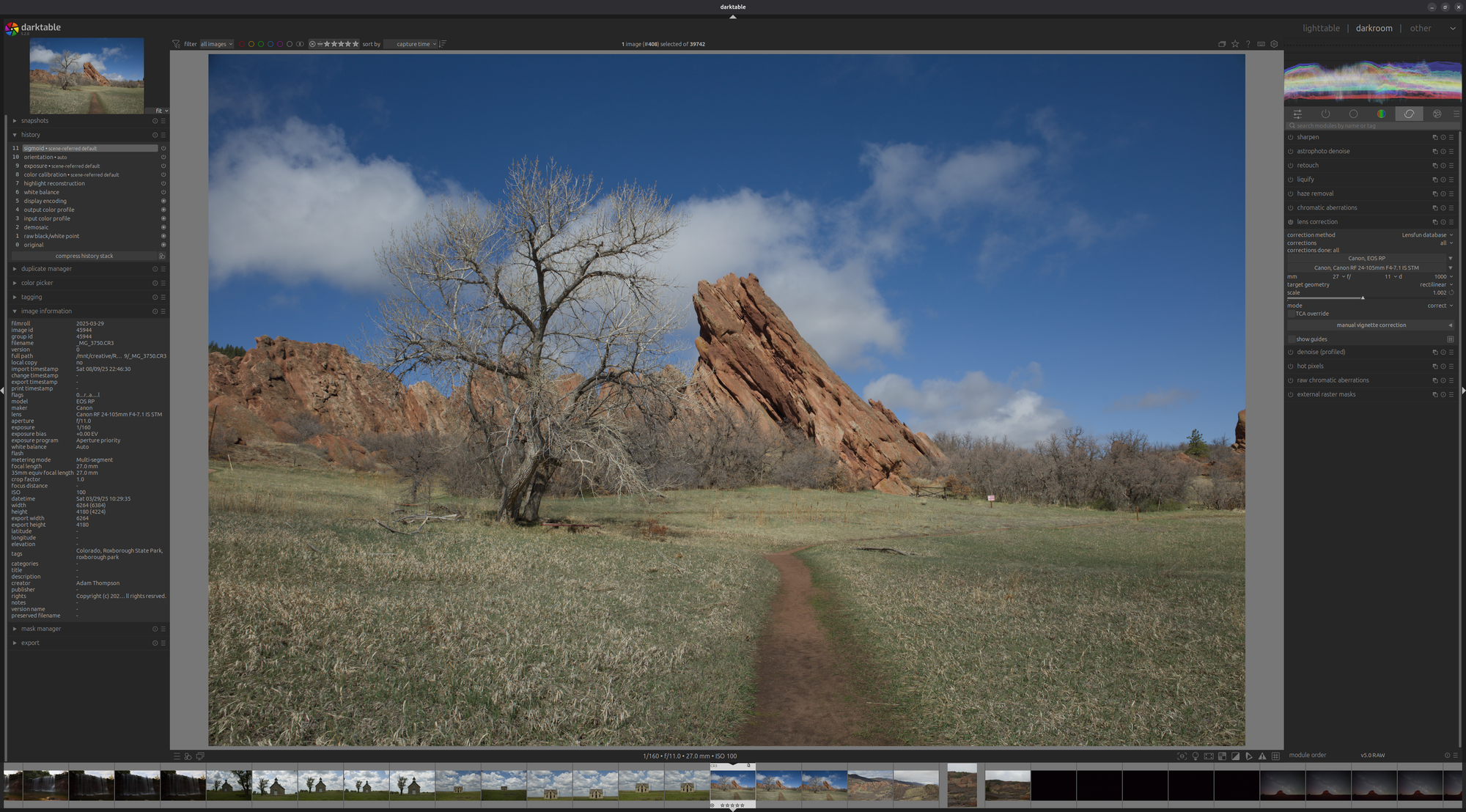 Darktable is a free and open-source Lightroom alternative.