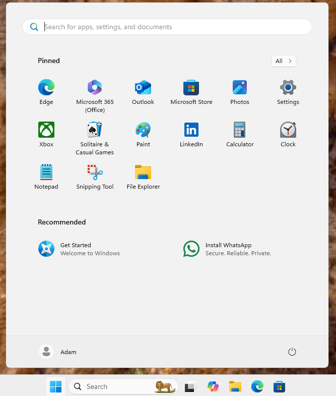 Forced app in the Windows Start Menu.
