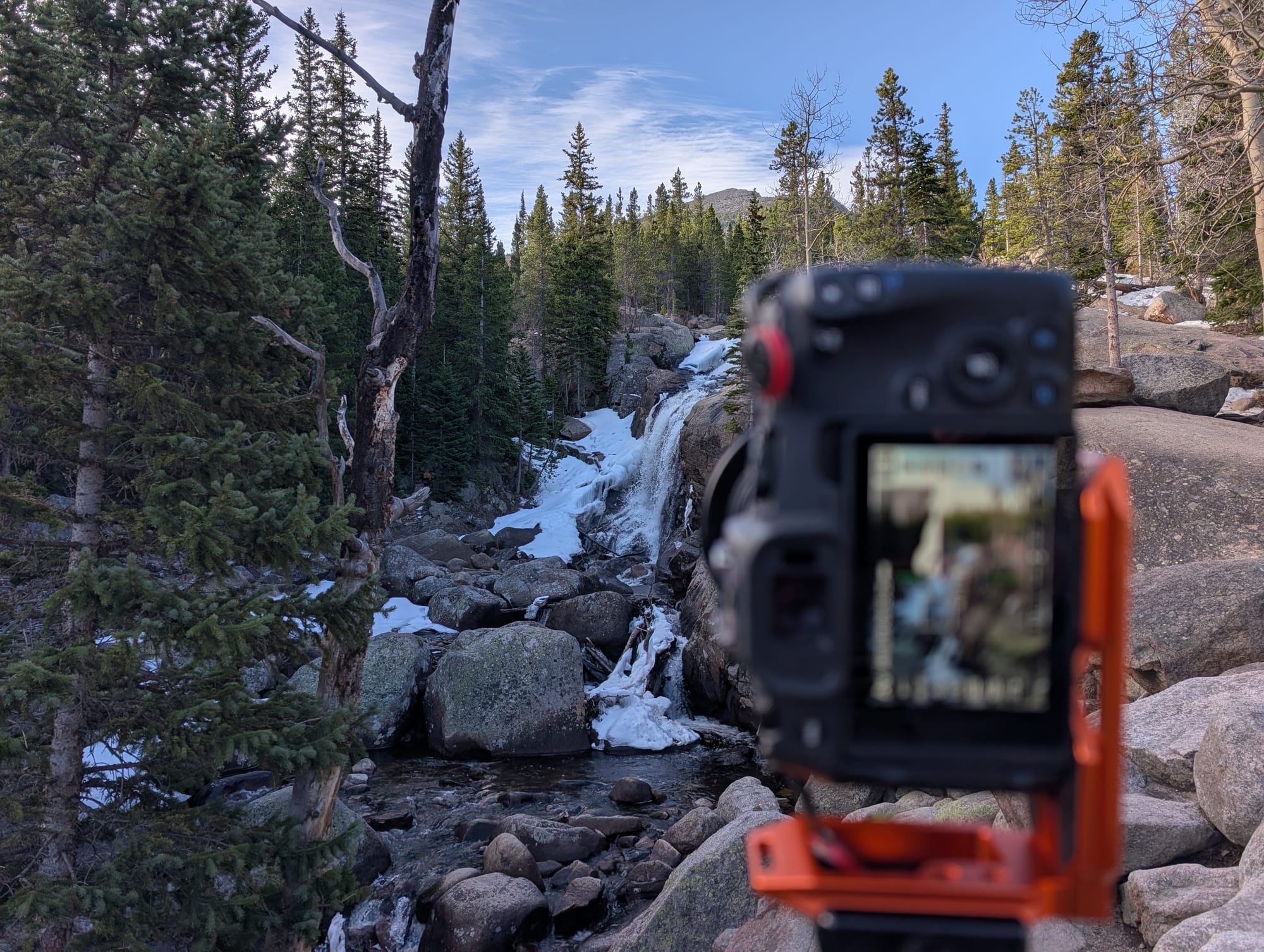 Photographing Alberta Falls in Rocky Mountain National Park, Colorado