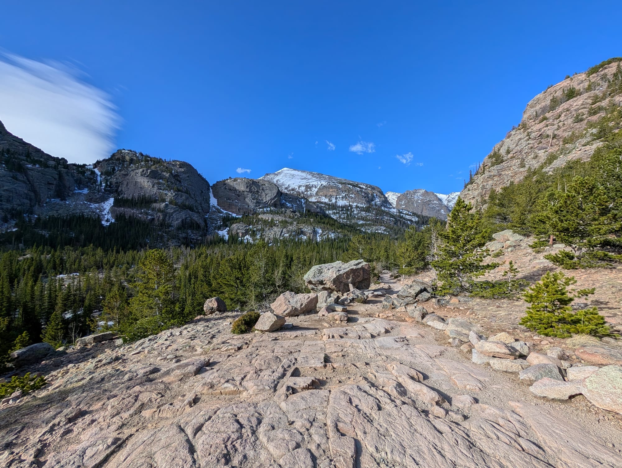 Some of the views along the Glacier Gorge Trail in Rocky Mountain National Park, Colorado.