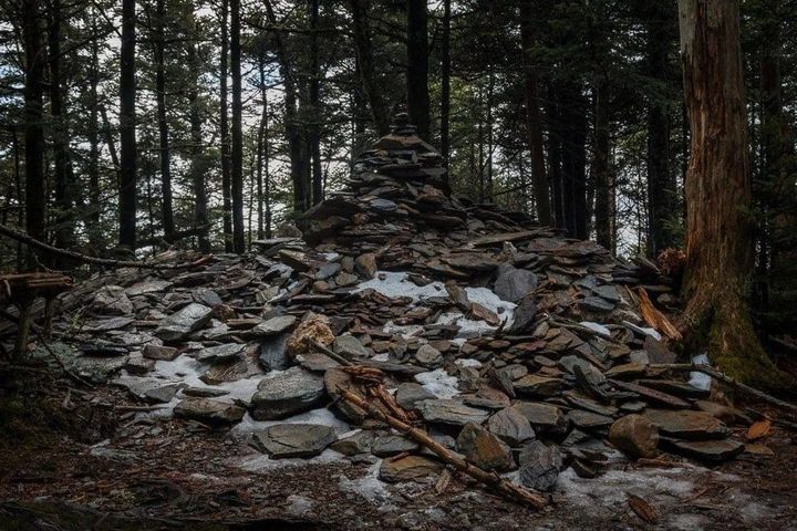 The summit of Mt. Leconte in the Great Smoky Mountains National Park, Tennessee.