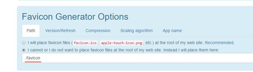 Favicon Generator Options