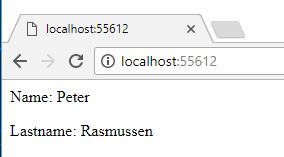 Page with my name running on Asp.net mvc Core