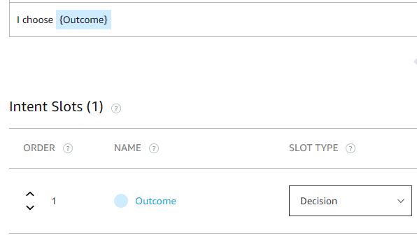 Alexa Skill Intent Slot