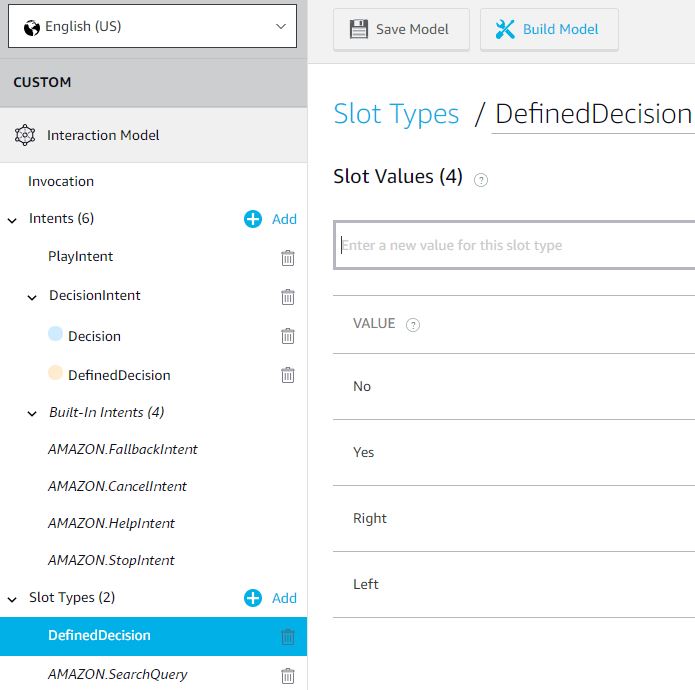 Defining a slot type