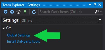 Visual Studio Git - GlobalSettings