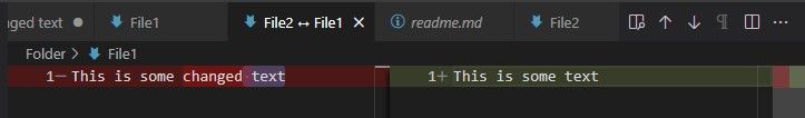 VSCode-Compare-Two-Files-Result