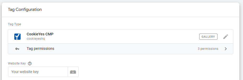 google tag manager cookie yes configuration website key
