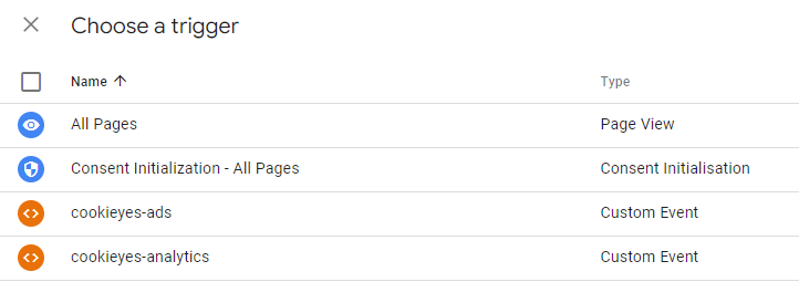 setup google tag trigger