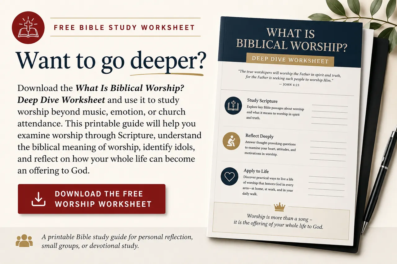 Free Bible Study Worksheet: What Is Biblical Worship Deep Dive Worksheet