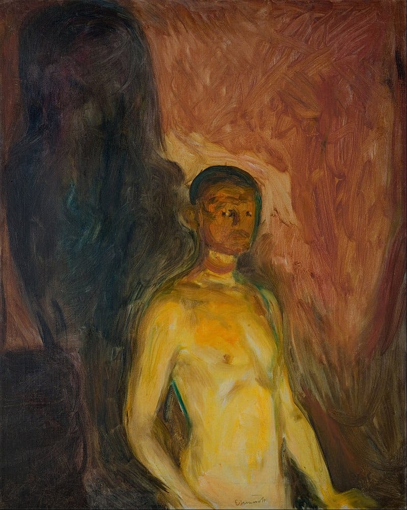 "Self-Portrait in Hell"; Edvard Munch; 1903