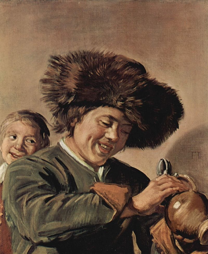 Two Laughing Boys With a Mug of Beer; Frans Hals; 1626