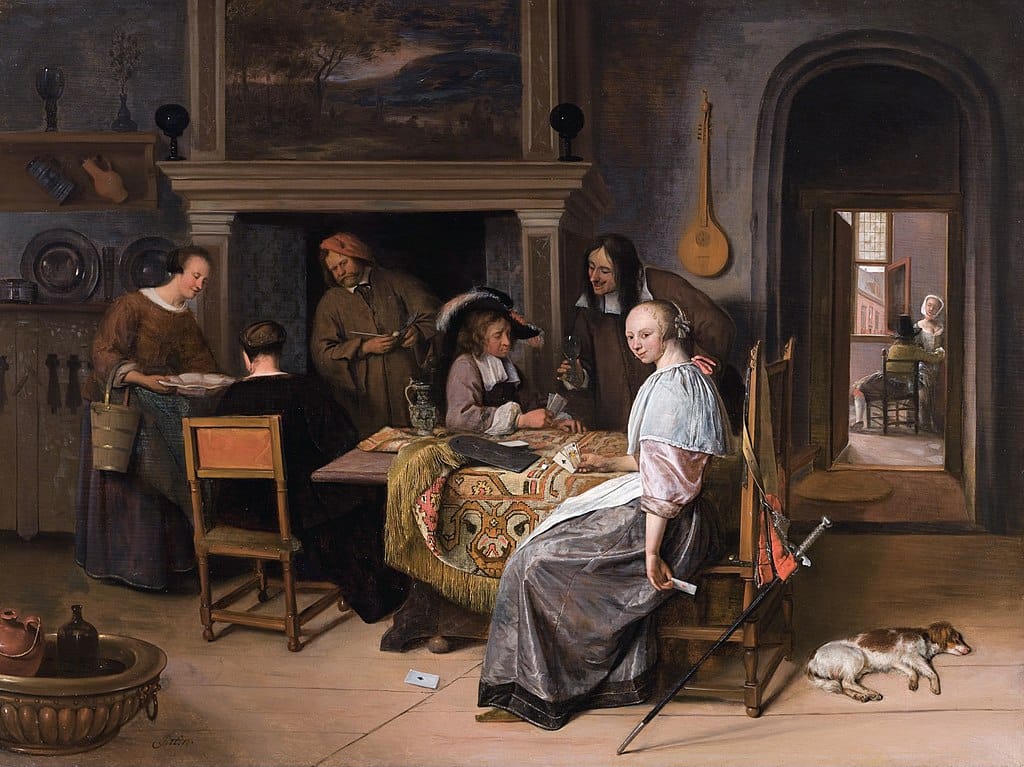 The Card Players in an Interior; Jan Steen; 1660