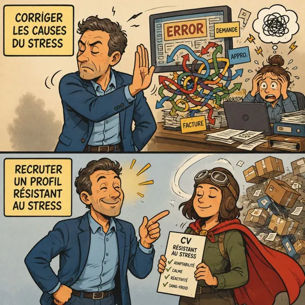 On recrute des profils “résistants au stress”, au lieu de corriger les process qui créent le stress.