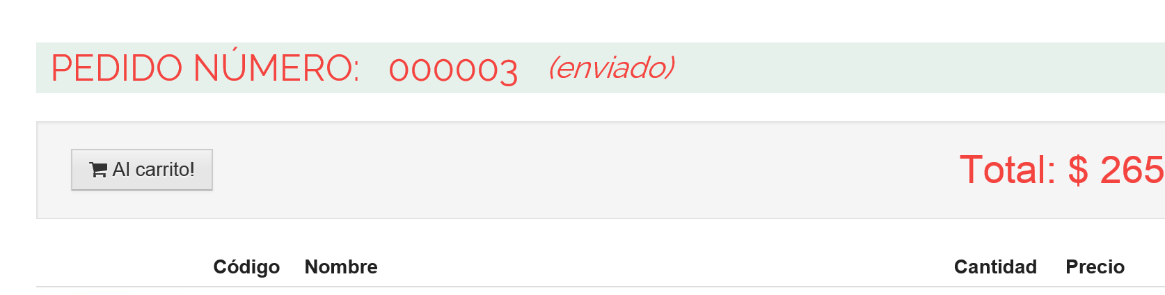 Figura 2 - desde un Pedido Enviado