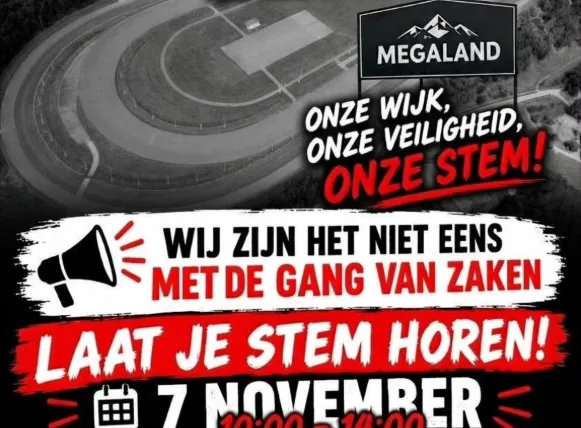 Demonstratie wijk tegen azc Megaland