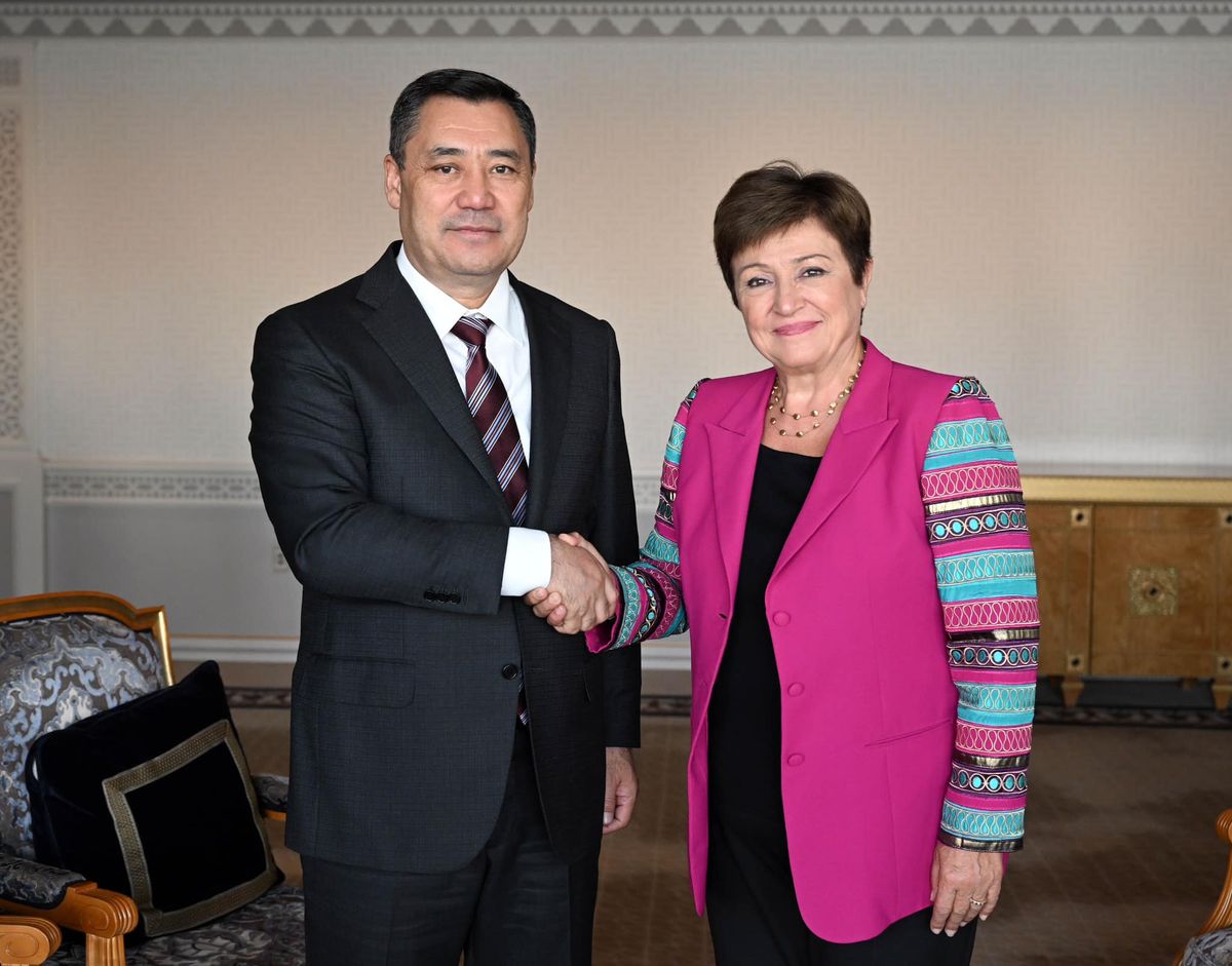 Садыр Жапаров ЭВФнун башкаруучу-директору Кристалина Георгиева менен жолугушту