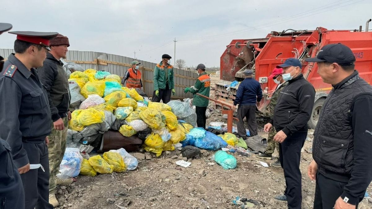 Чүй районунда медициналык таштандылар стихиялуу түрдө төгүлгөн жер тазаланды