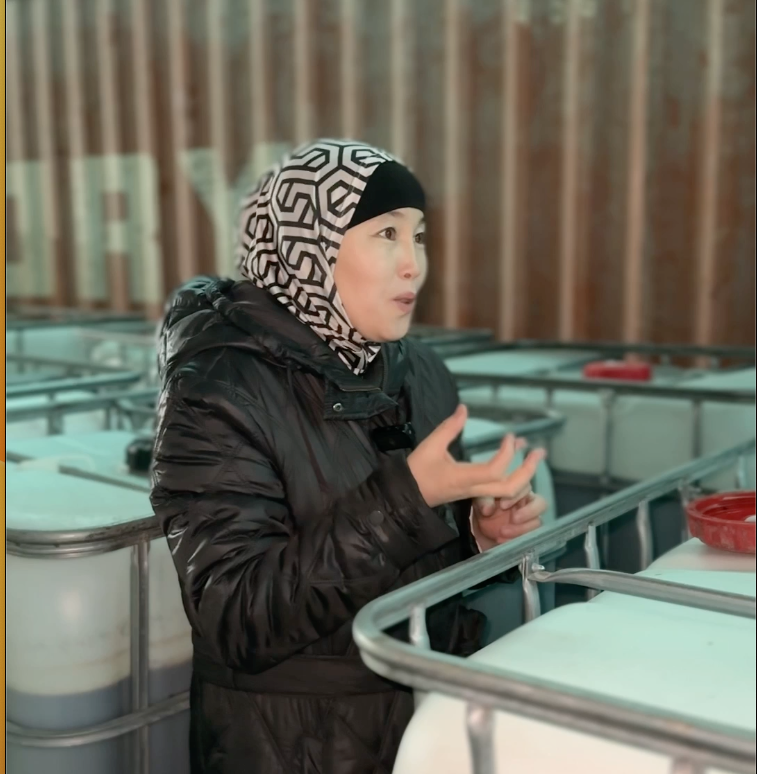 Кыргызстандык Кундуз Курбанкулова жүндөн жер семирткич чыгарып жатат