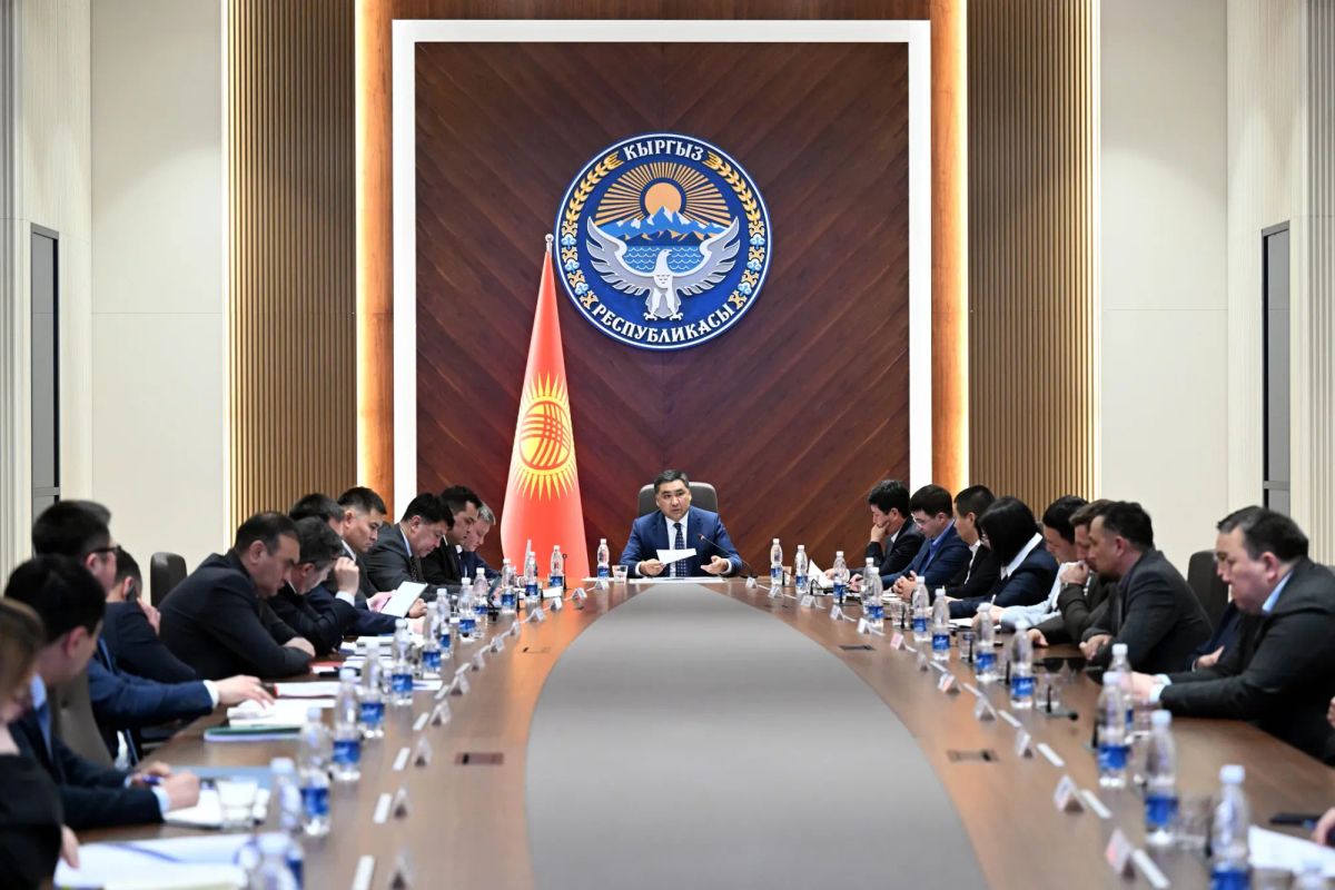 Министрлер кабинетинин төрагасынын биринчи орун басары Данияр Амангелдиевдин катышуусундагы жыйын.