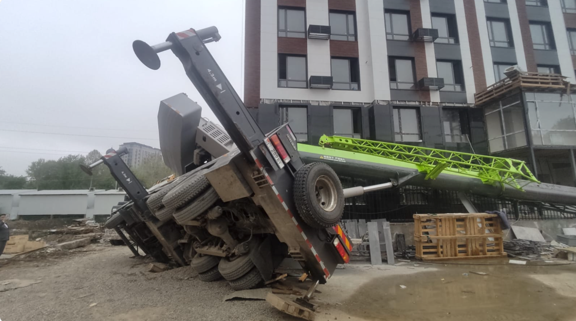 Ошто автокраны оодарылган курулуш компаниясына 200 миң сом айып салынды